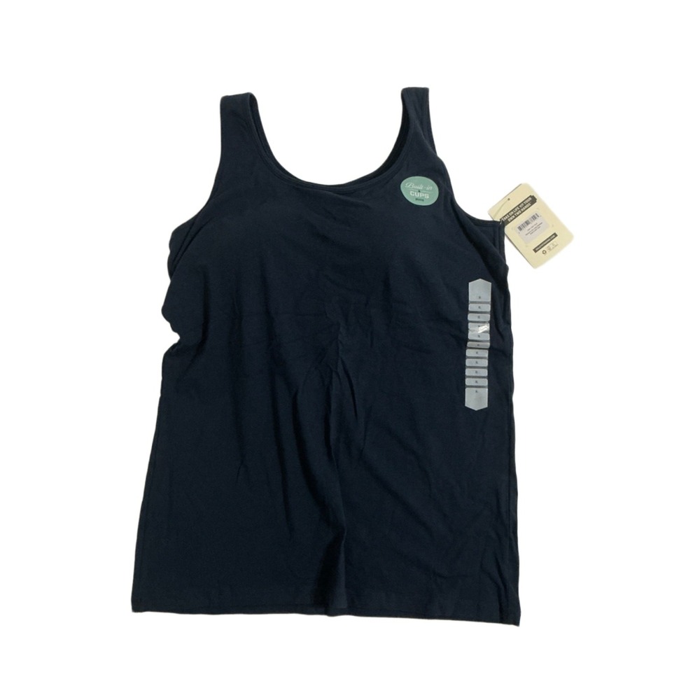 Duluth Trading Co Women's XL No-Yank Wireless Built-In Bra Tank Top Navy NWT